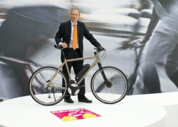 Jonas Anderson vom Electrolux Konzern bei der Eurobike Pressekonferenz / Foto: AEG