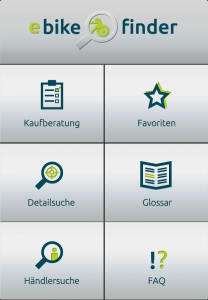eBikeFINDER App Startseite