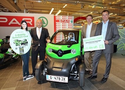 Elektrofahrzeuge bei Spar mieten / Foto: Spar
