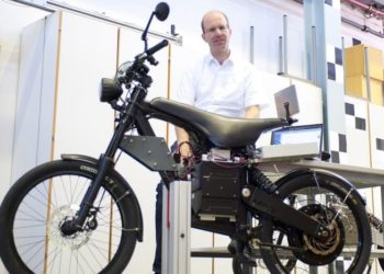 Allrad-E-Bike auf dem Prüfstand / Foto: Annika Bingmann/Uni Ulm