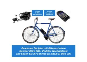Gewinnspiel: Mittelmotor-Nachrüstsatz Sunstar iBike S03+ bei Bikenest zu ergattern