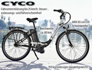 Faktentest Aldi E-Bike 2014: CYCO Alu-Elektro-Fahrrad kommt mit Mittelmotor