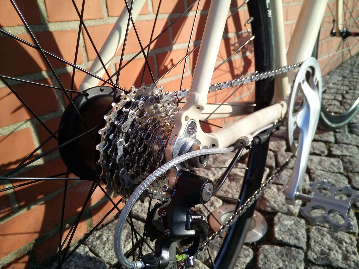 Versteckter Motor in der Hinterradnabe des Freygeist