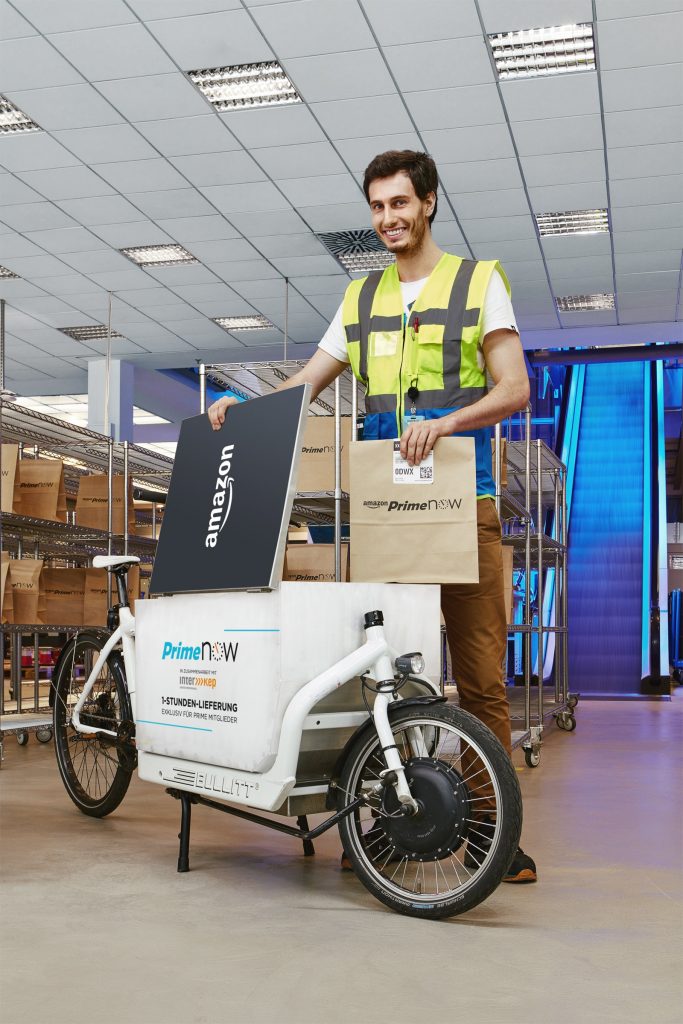 So könnte in Berlin zukünftig euer Paketbote aussehen. Der Amazon prime now Service.