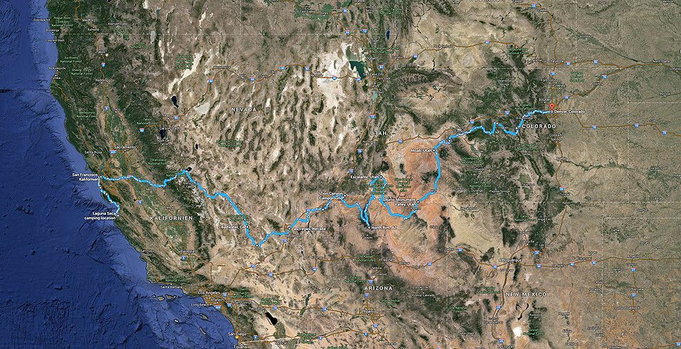 Sand to Snow-Route durch USA