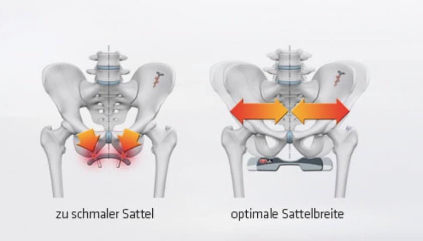 Sitzknochenvermessung ergonomischer Sattel