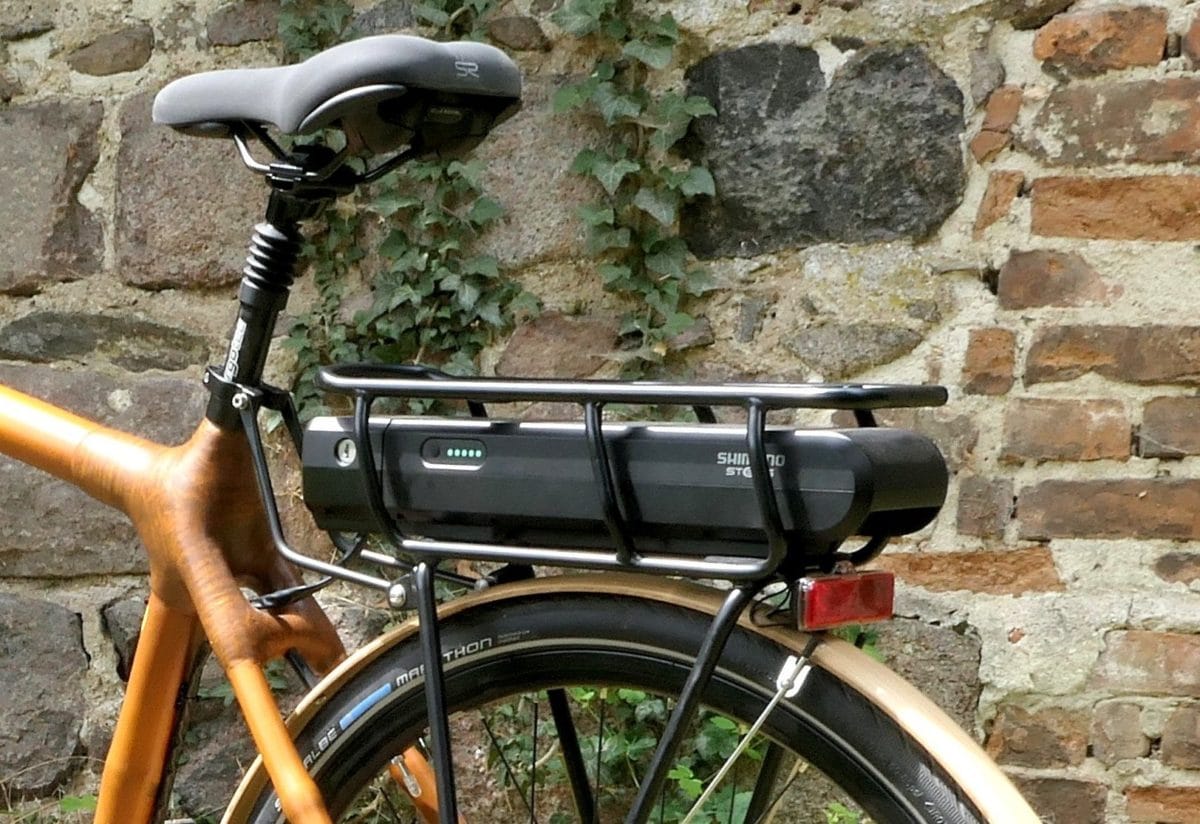 Gepäckträger Akku im My Volta Touren e-Bike von My Boo