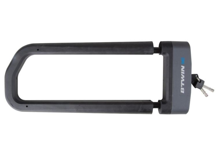Fahrradschloss Bügelschloss DECATHLON BTWIN 940 U schwarz