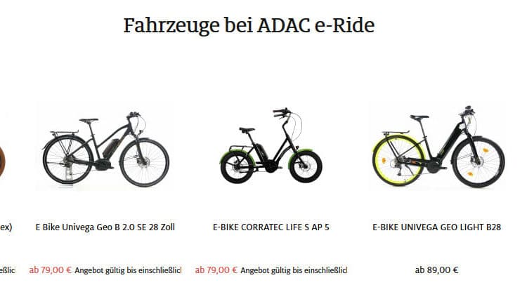 ADAC E-Bike Abo E-Bikes - eBikeNews