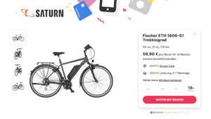 E-Bikes mieten bei Saturn & Media Markt ab 49 Euro pro Monat