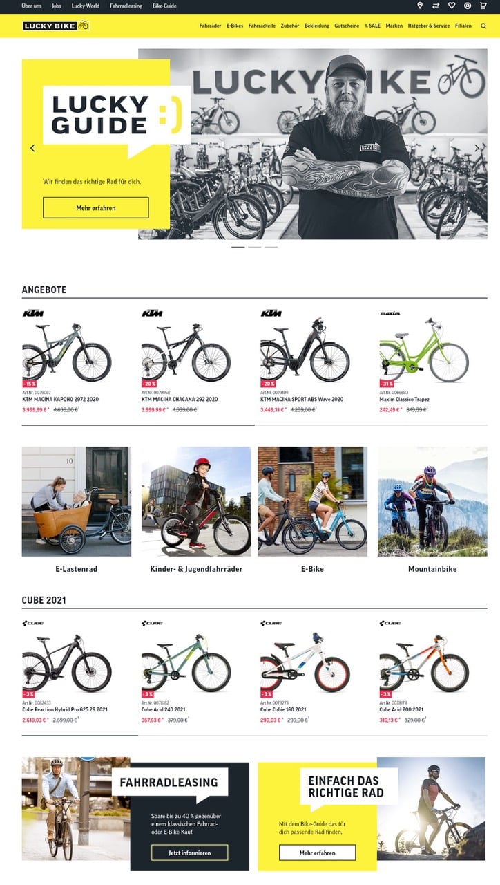 Onlineshop von Lucky Bike