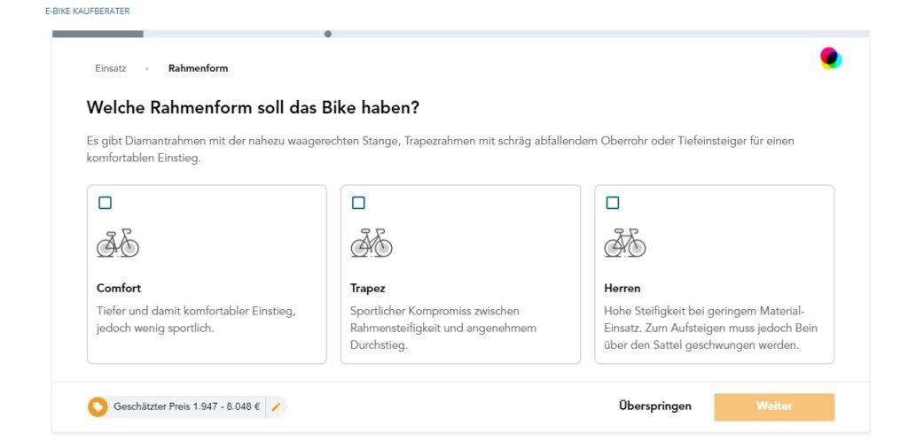 Rahmenauswahl radwelt.de - eBikeNews
