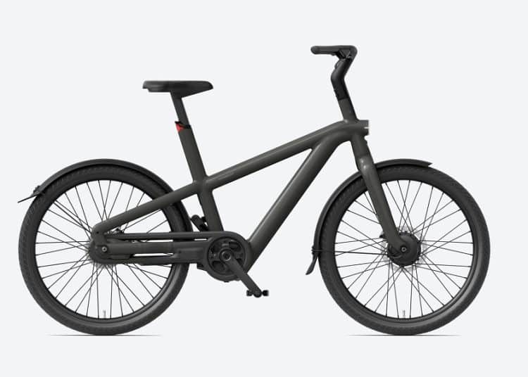 Das VanMoof A5 in Dunkelgrau