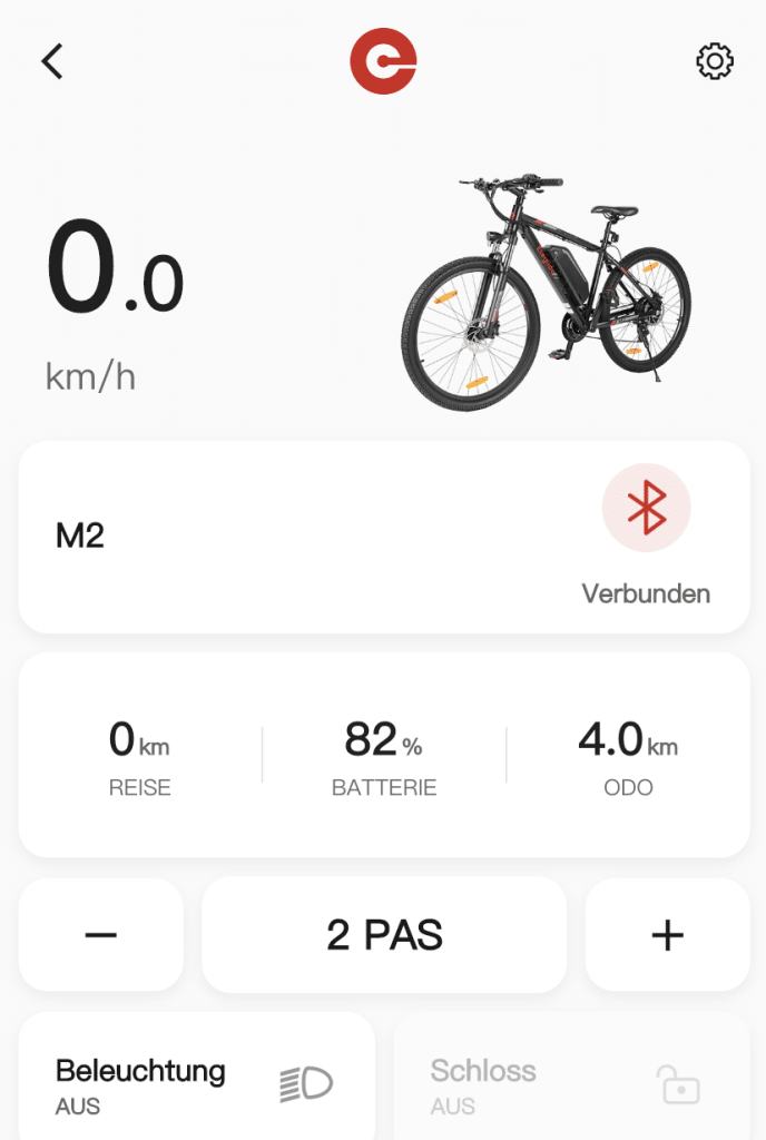 Eleglide M2 App Funktionen 1