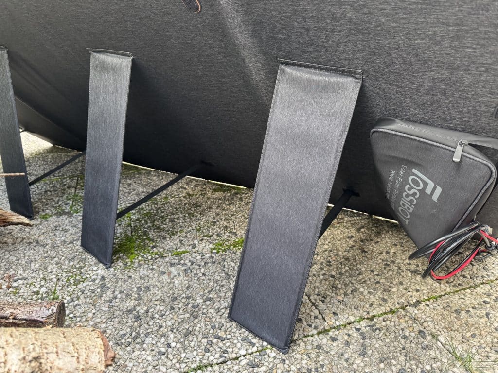 Fossibot Solarmodul im Test aufgeständert - ebikenews