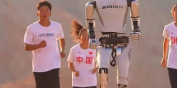 Menschlicher Roboter stellt Geschwindigkeitsrekord auf - Screenshot Video