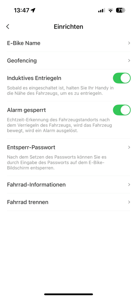 Engwe App Menu - eBikeNews