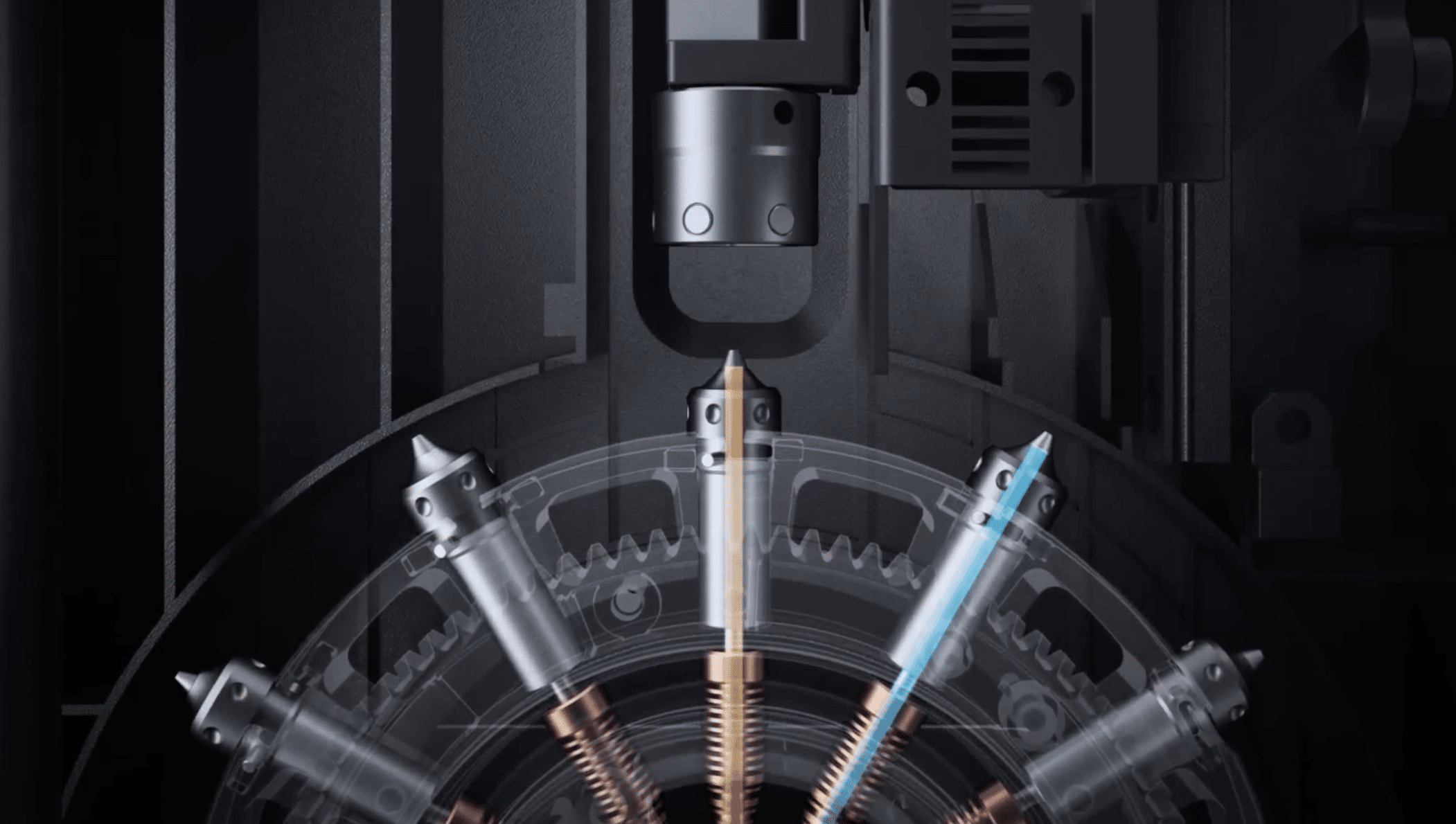 Revolver Druckkopf bei 3D Drucker