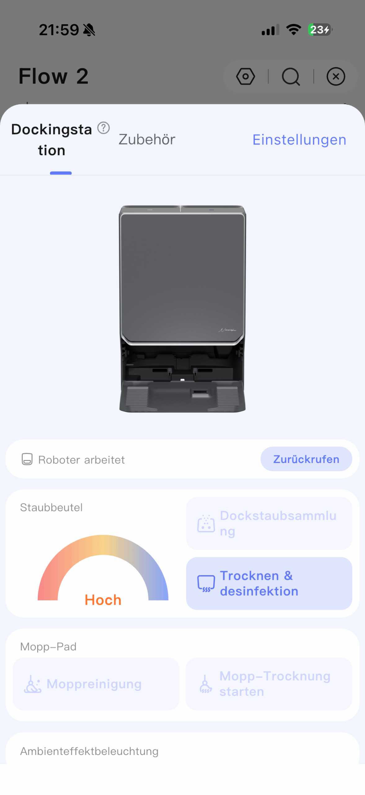 Narwal Flow 2 Dockingstation App