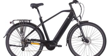 Be Cool eCBM-Hi1 City-E-Bike in Schwarz mit Bafang-Mittelmotor, Seitenansicht