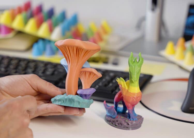 Mehrfarbige 3D-Druck-Modelle, gemischt mit Prusa ColorMix