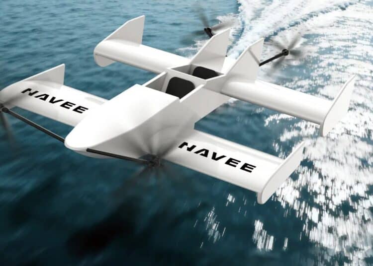 Navee WaveFly 5X Bodeneffektfahrzeug schwebt über dem Wasser