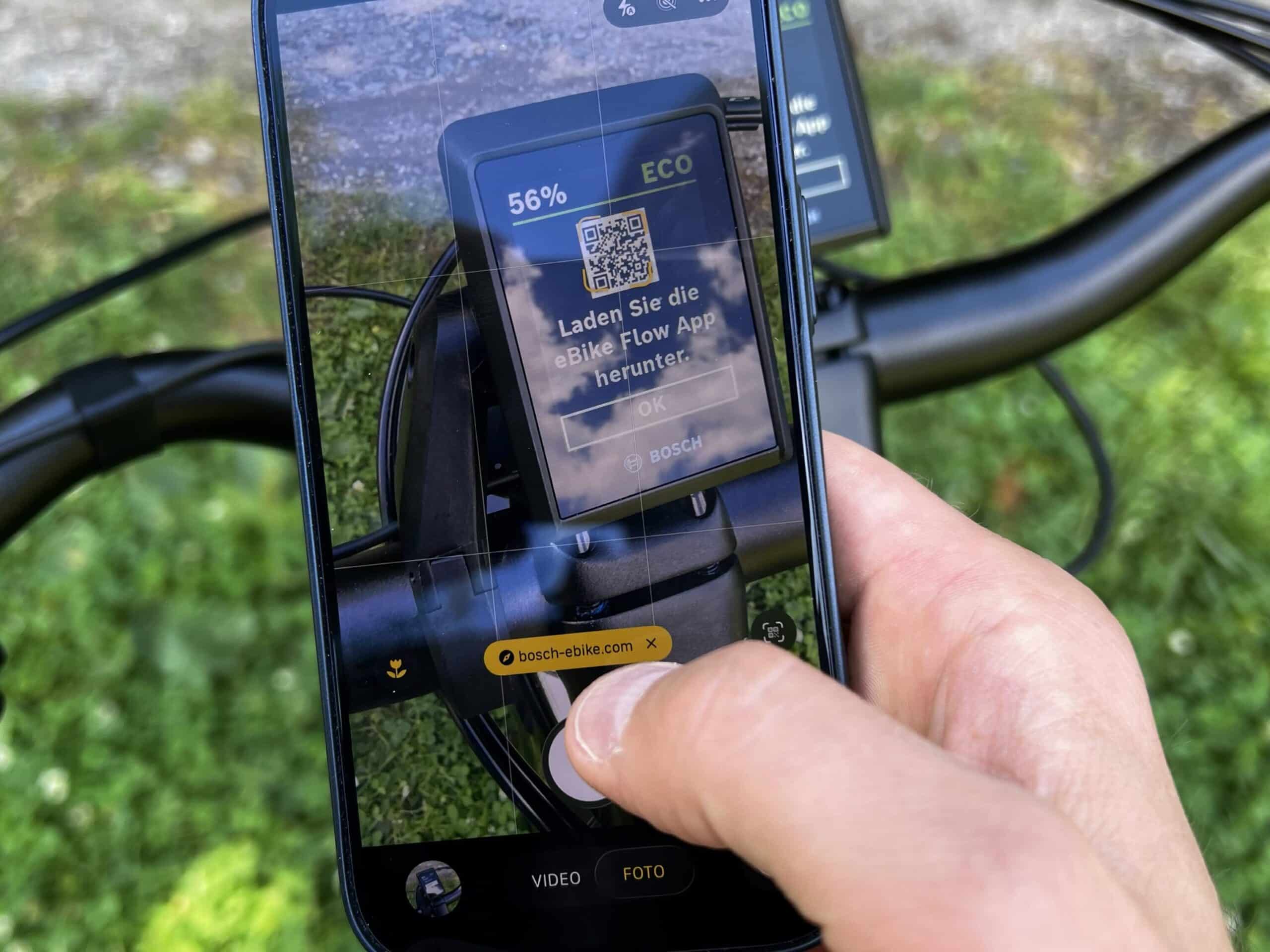 QR-Code auf dem Kiox für die eBike Flow App