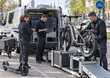 Mobiler Tuning-Prüfstand für E-Bikes & Co. (KI-generiert)