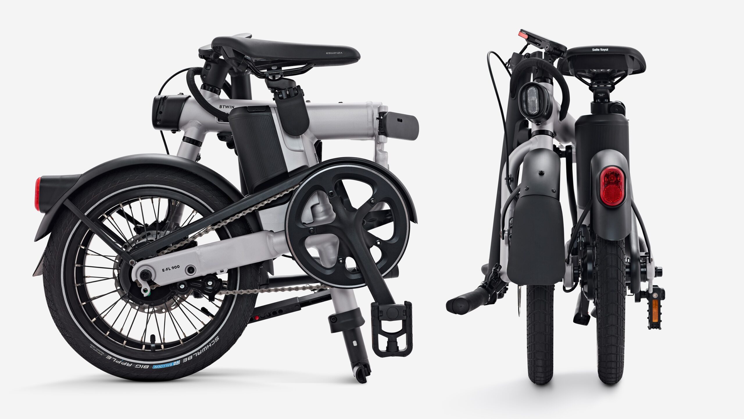 Das gefaltete B’TWIN E-FL 900 von Decathlon