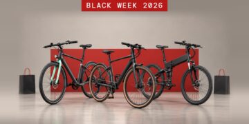 Black Friday & Black Week 2026: Die heißesten E-Bike Angebote im Überblick Black Week 2026: Tenways CGO600, Fiido C21 und Legend Etna im Studio (Symbolbild, KI-generiert)