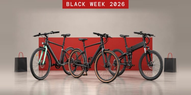 Black Friday & Black Week 2026: Die heißesten E-Bike Angebote im Überblick Black Week 2026: Tenways CGO600, Fiido C21 und Legend Etna im Studio (Symbolbild, KI-generiert)